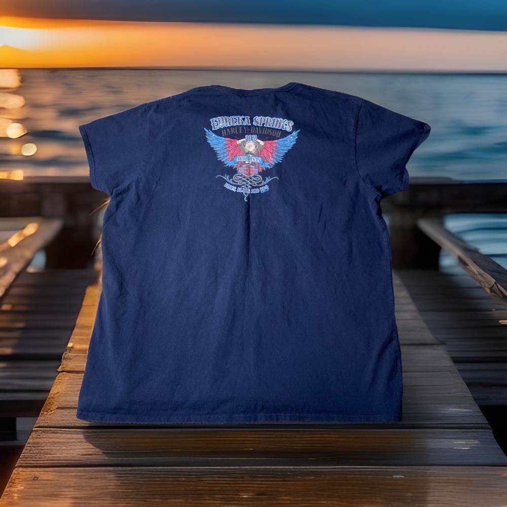 Harley Davidson T Shirt Women's 2xl Cap Sleeves Eureka Springs